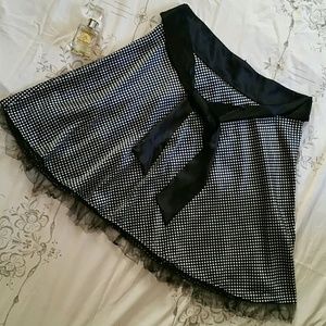 Hot Kiss Polka Dot Rockabilly Full Skirt